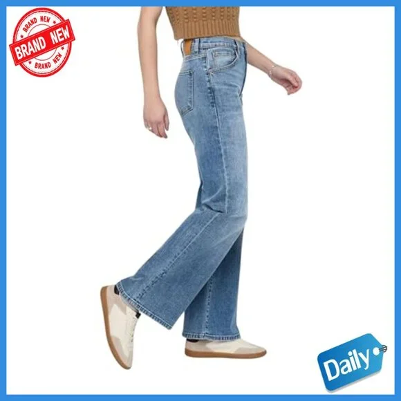 Midweight Performance Denim Wide Leg High Rise Stretch Jeans
